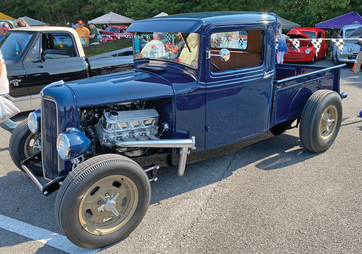 Wanda Gattin had her ’34 Ford highboy closed cab pickup with late-model power on hand for all to enjoy
