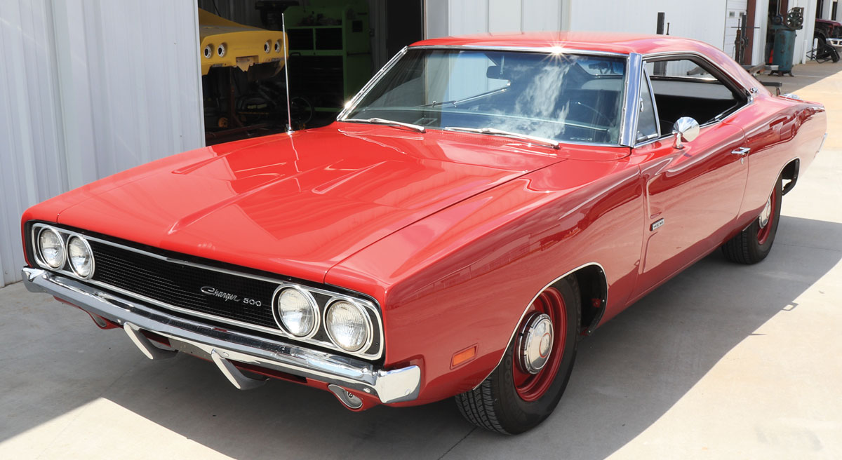 Peppered with heavy hail damage Harold’s shop restored this ’69 Hemi Dodge Charger 500 with 11,000 original miles back to better-than-new condition