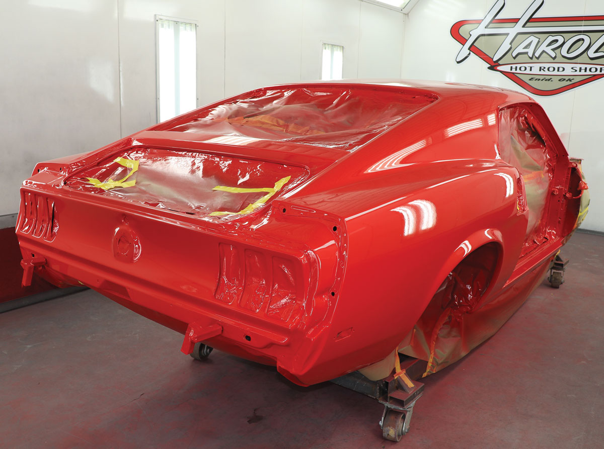 This ’70 Mustang in PPG paint came in for undercoating but after seeing the Tropic Turquoise ’66 Chevelle opted for body-off paint