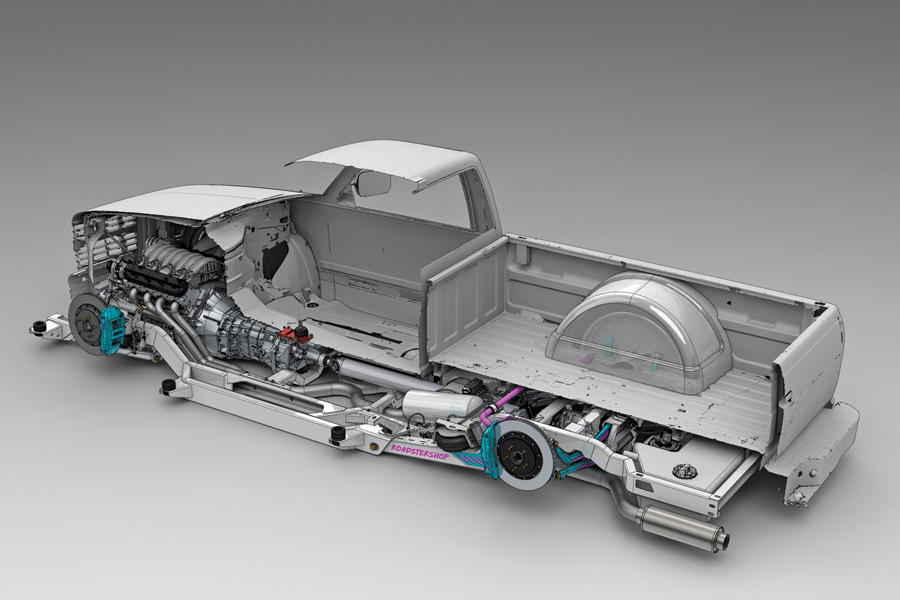 ’88 Chevy Silverado digital rendering of body frame