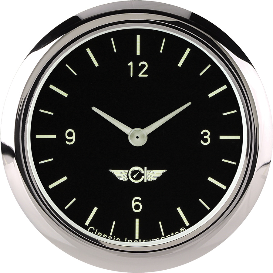 Also available is the Classic Series 2 5/8-inch clock. It also features a stainless radial bezel, curved glass lens, and nostalgia white hands.