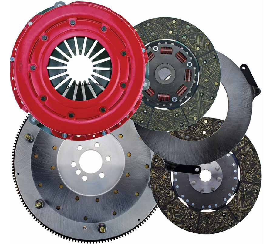 Ram Pro Street dual disc clutch kits are available with your choice of an organic friction capable of handling 500 to 800 hp while the metallic disc models are capable of handling 600 to 1,200 hp. Ram Pro Street dual disc clutch kits include a billet aluminum, SFI-certified flywheel with a steel insert. 