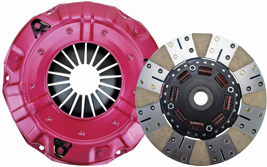Ram Powergrip clutch kits are rated for power levels up to 550 hp. The clutch disc features organic/metallic friction material for smooth engagement and a big increase in torque capacity. The competition-style pressure plate provides a 30 percent clamp pressure increase over stock and meets SFI specifications for track duty.