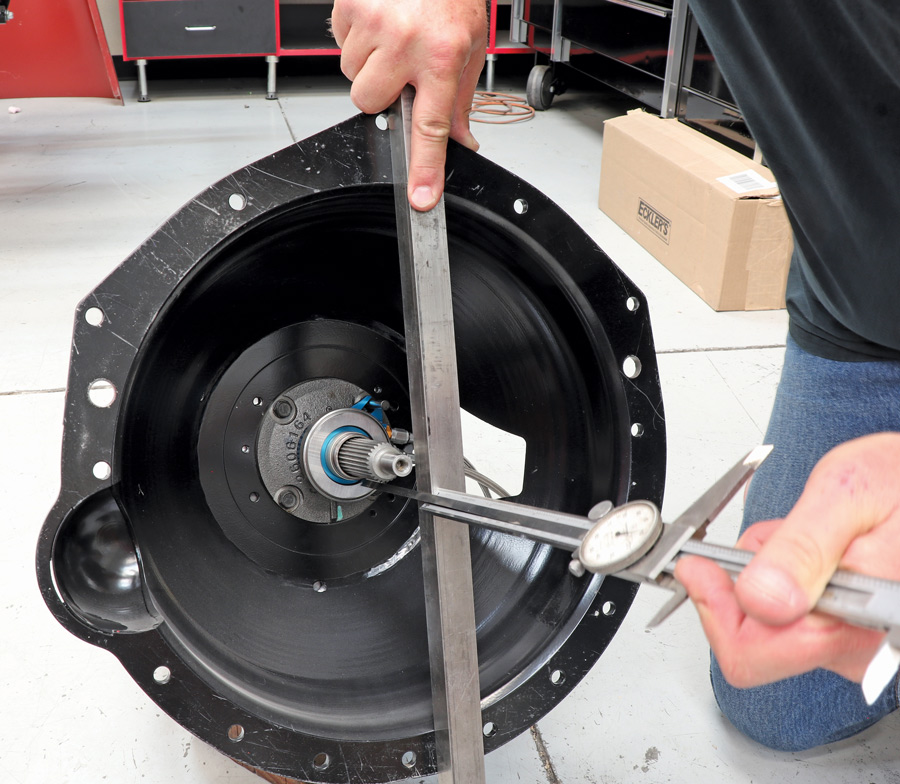 When installing a HydraMax the distance from the transmission mounting face to the diaphragm determined, the distance from the mounting face to the throwout bearing is then measured.  