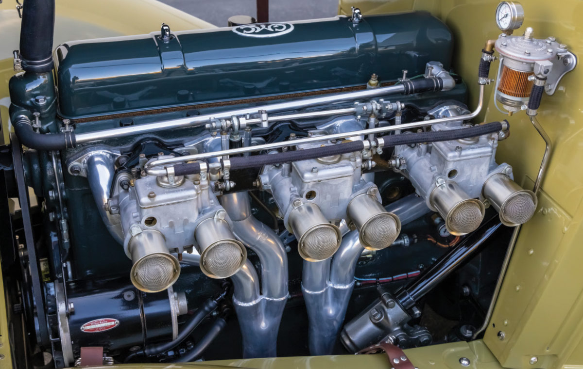 1933 Chevy's side view of engine