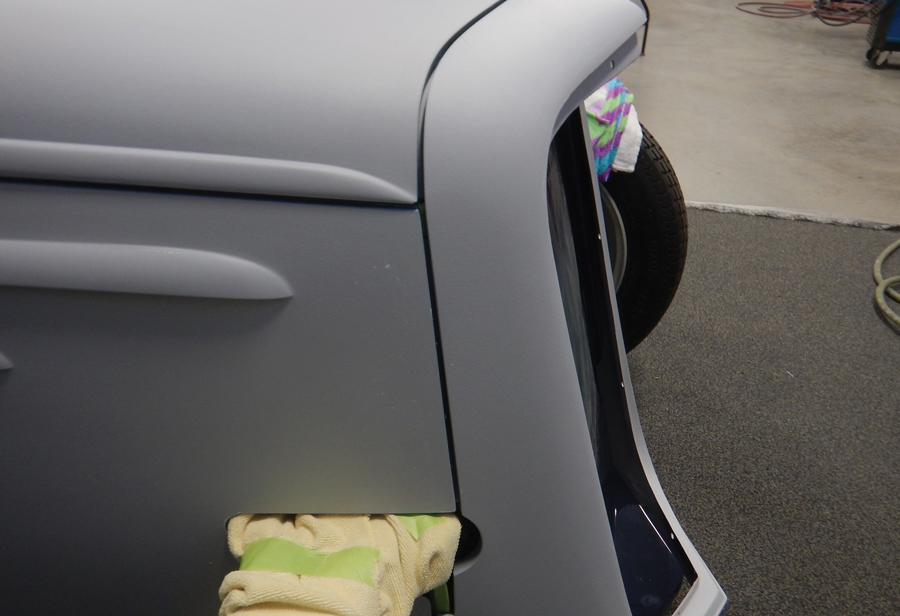With body panels primered, you can appreciate the care spent finessing the gaps. 