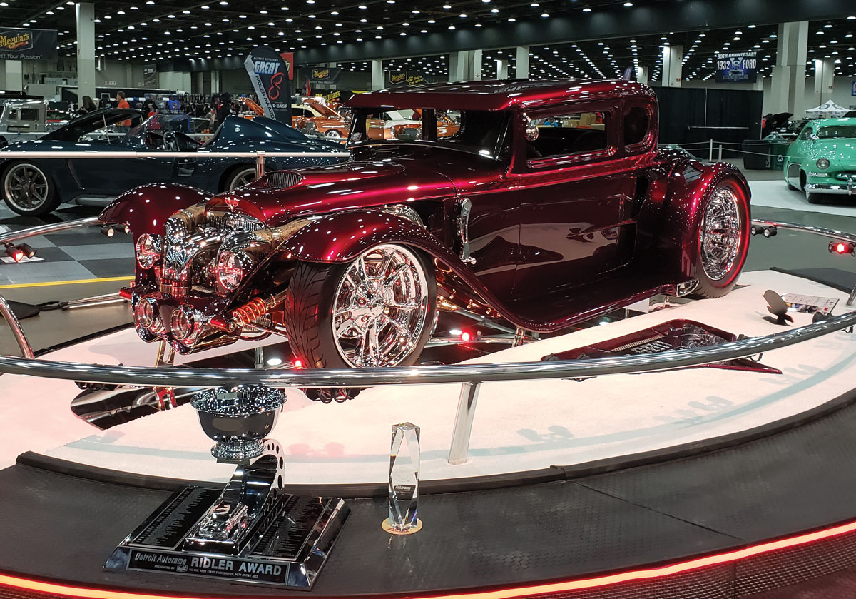 The winner of the 2022 Don Ridler Memorial Award went to Rick and Patty Bird for their radically altered ’31 Chevy coupe