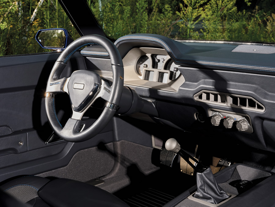 Dashboard and Steering Wheel in a '69 Camaro Drop-Top