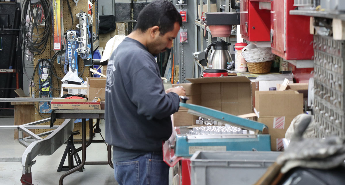 When it comes time for parts to ship out, Rene Juarez handles it with care