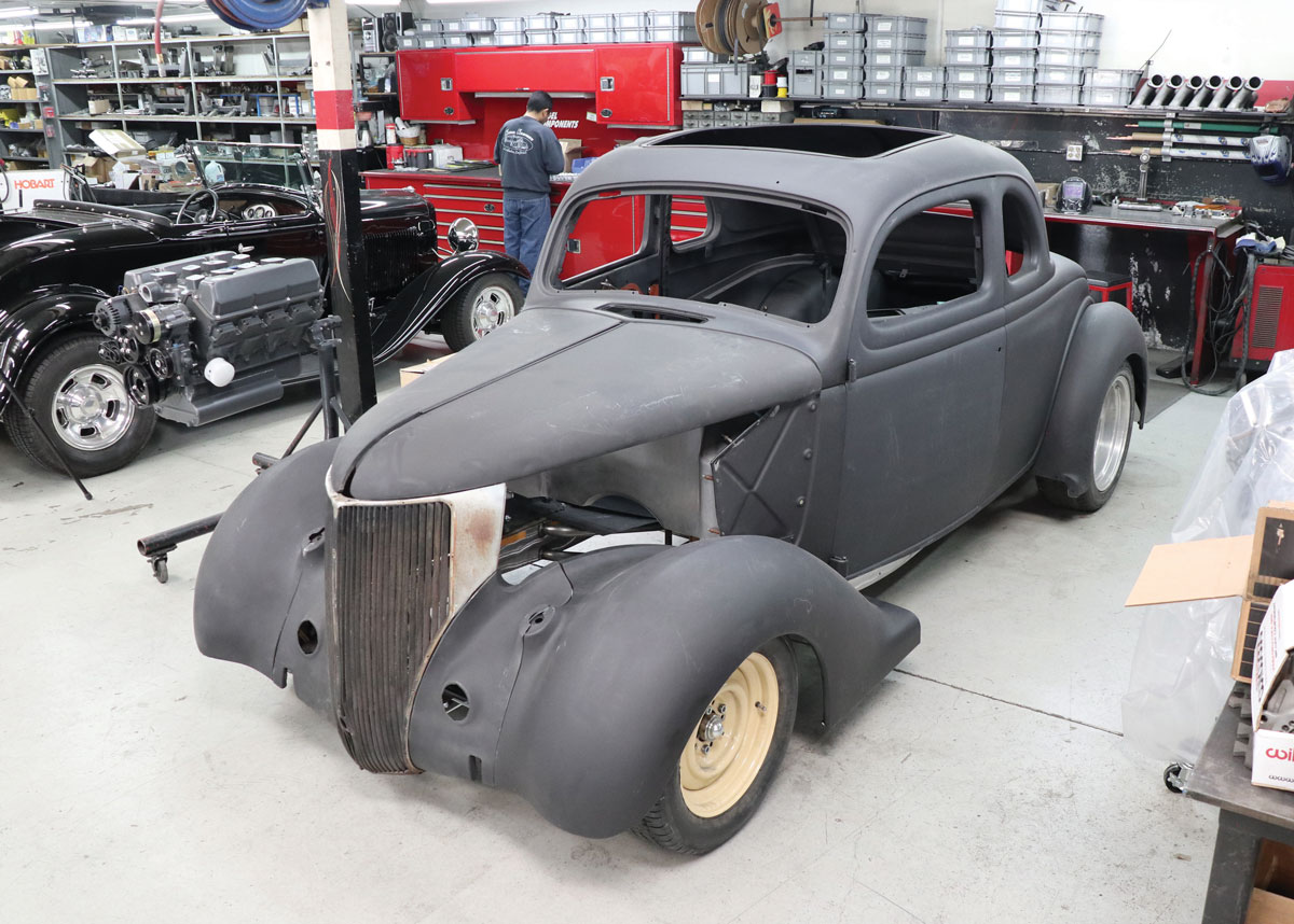 Another project in the shop is this ’36 Ford five-window coupe