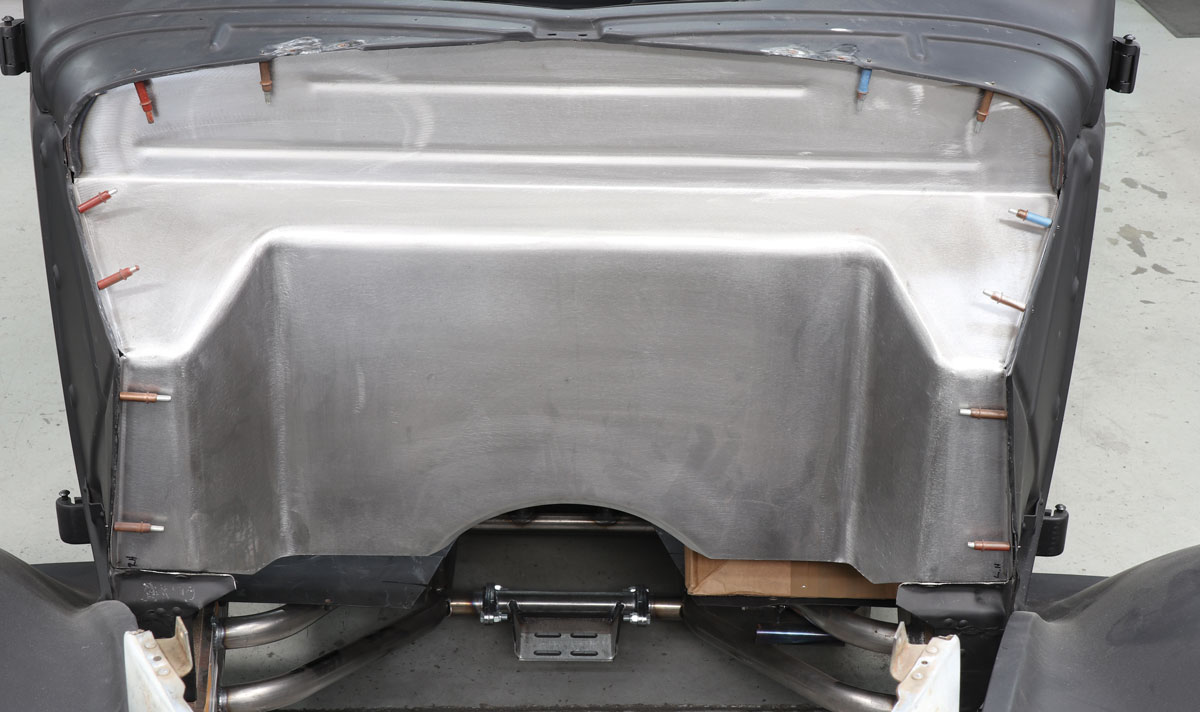 The ’36 Ford is packed with great details, including this beautifully shaped firewall