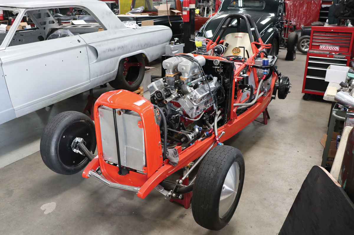 The Holmes Kugel McGinnis ’29 Ford Model A roadster has lots of Bonneville history, and it’s currently disassembled in preparation for the 2022 trip to the salt