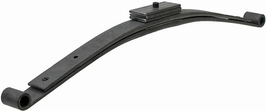 This two-leaf spring also uses tapered leaves and spacers for ride height and gap adjustments. 