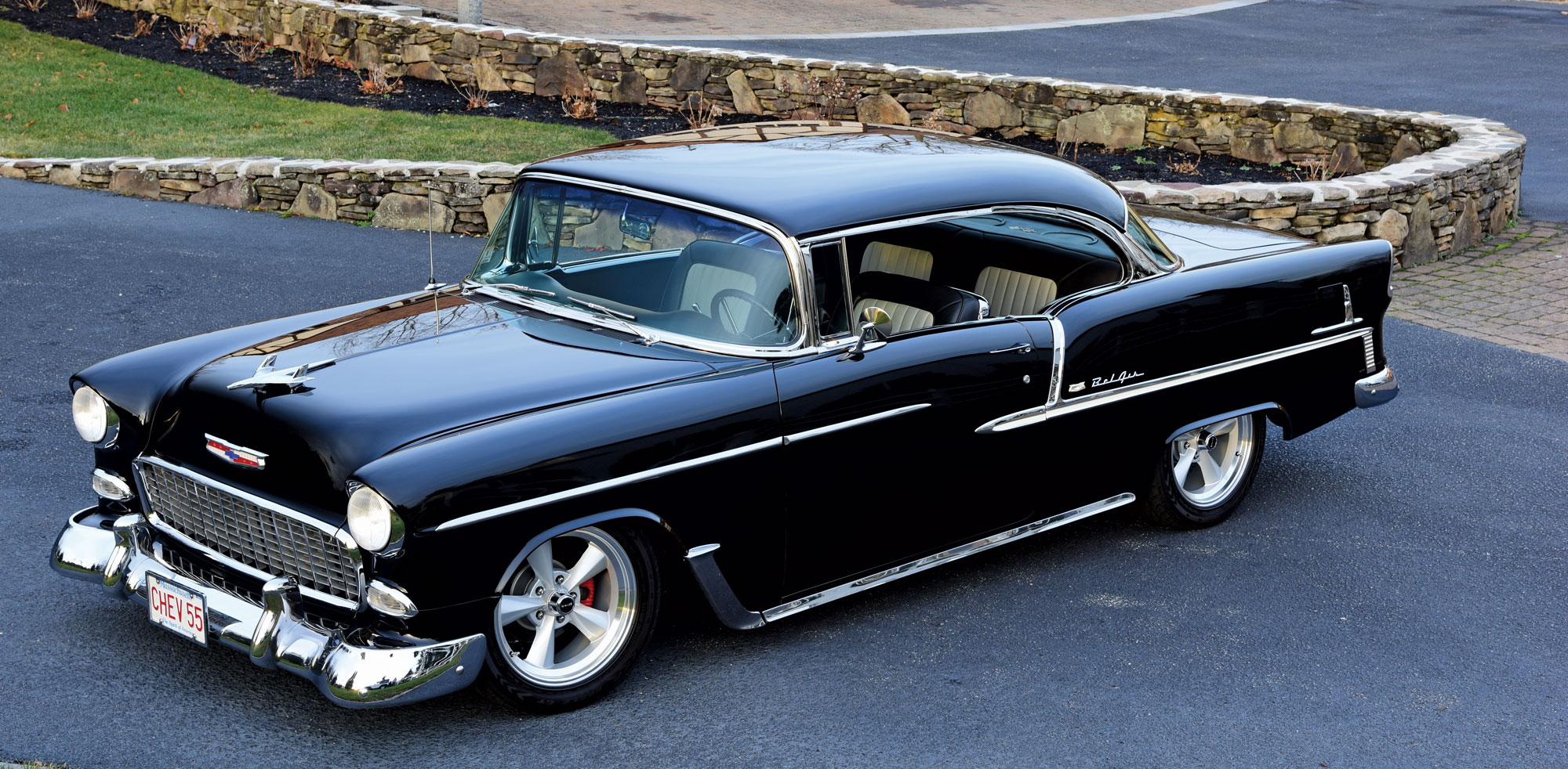 ’55 Chevy Bel Air angled view
