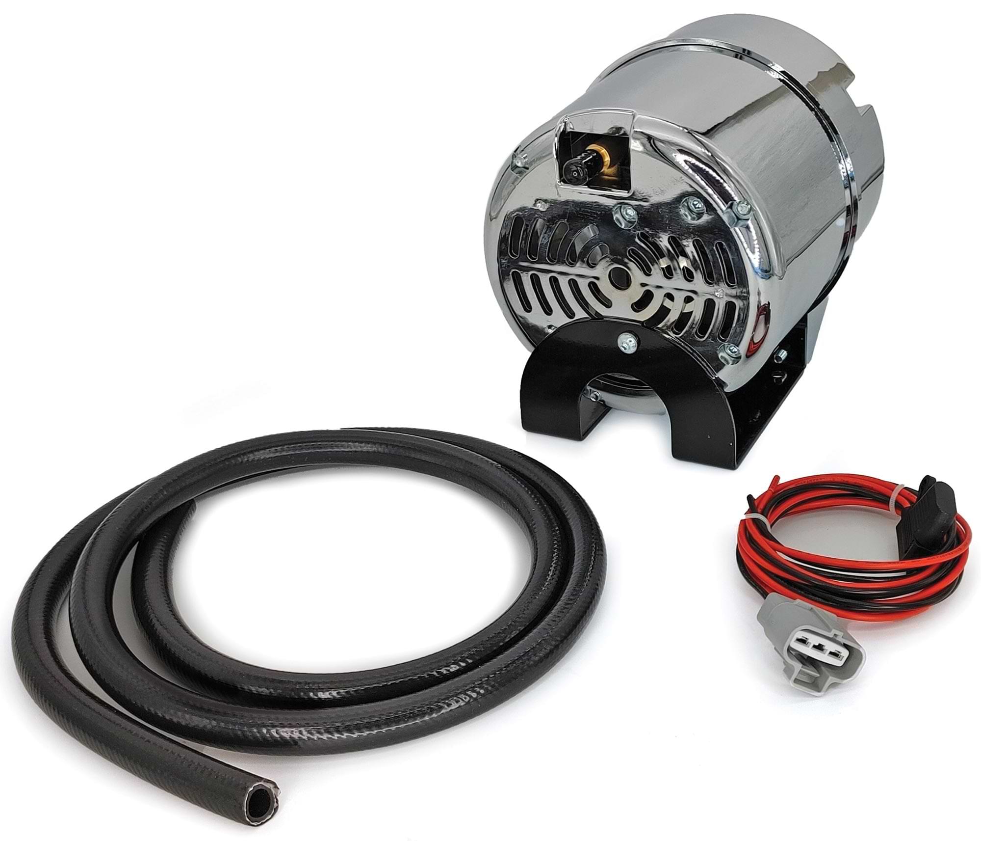 the Granatelli Motor Sports 12V Electric Vacuum Pump Kit parts laid out