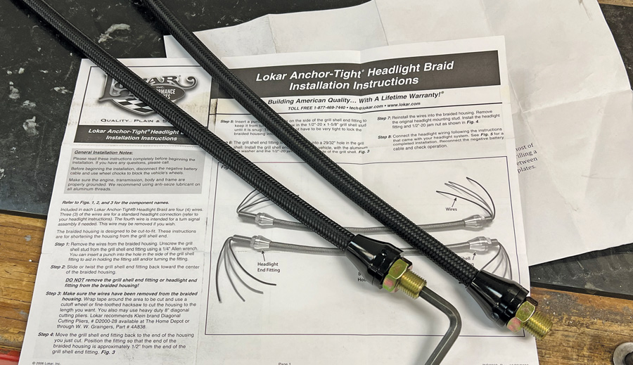 Lokar anchor tight headlight braid installation guide