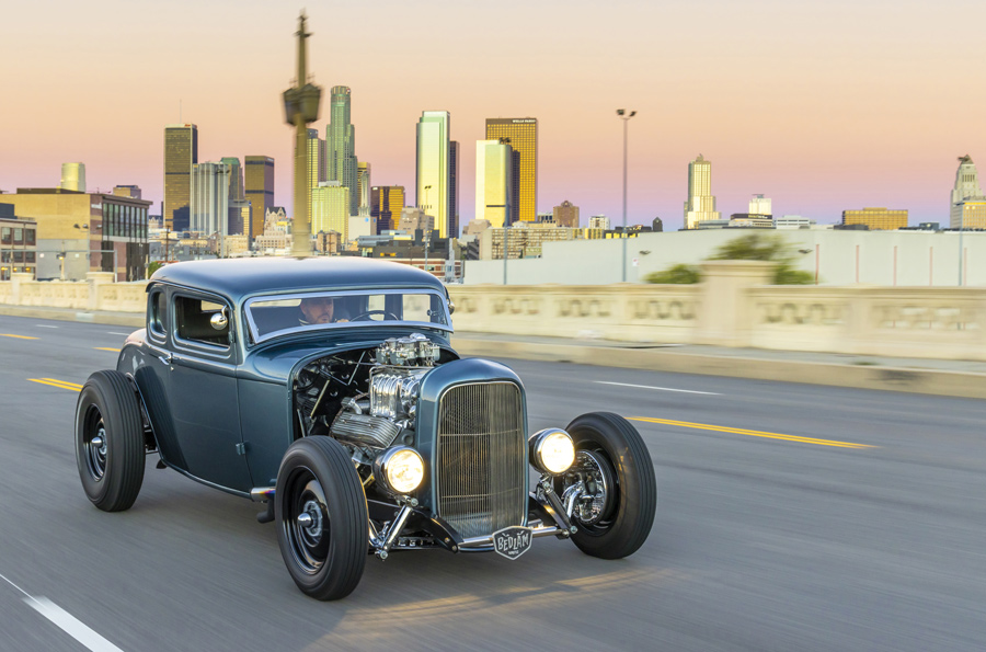 '32 Ford driving on the highway