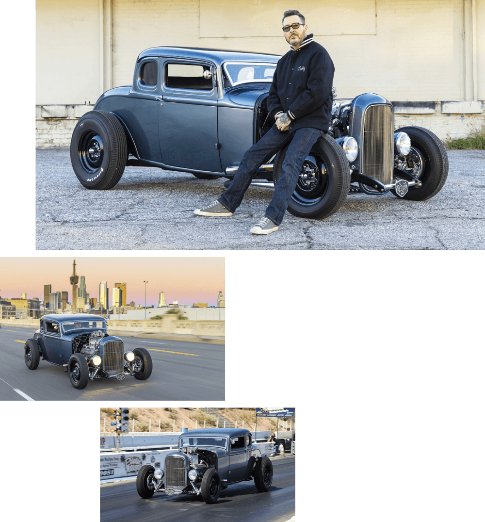 collage of images of a '32 Ford