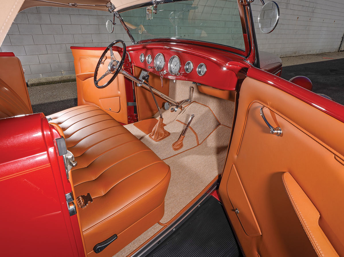 Brown leather seats from the - ’36 Ford Roadster