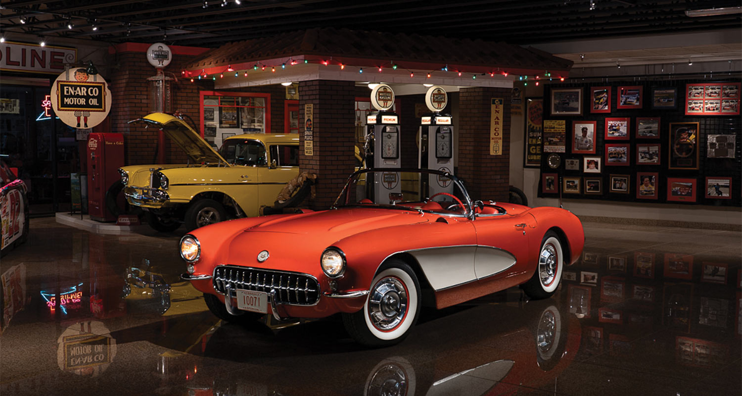Red and White 1957 Chevy Corvette