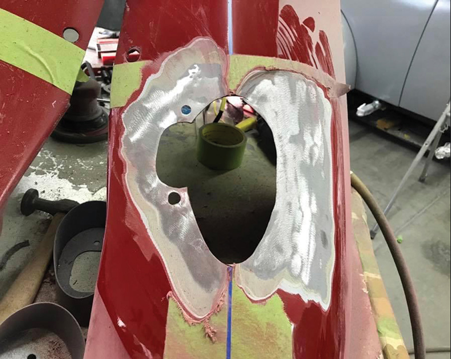 tracing the desired location of the taillight and cutting a hole