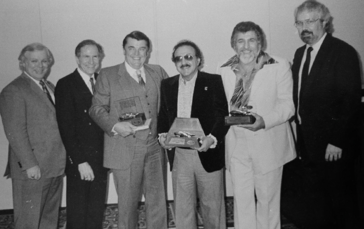With other show promoters at a mid-’70s ISCA awards ceremony