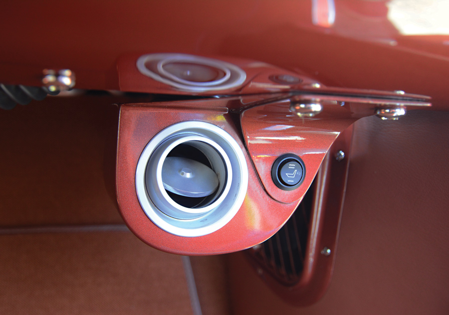 close up of a '55 Pontiac part