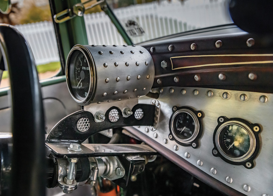 close up of dashboard in a '31 Ford