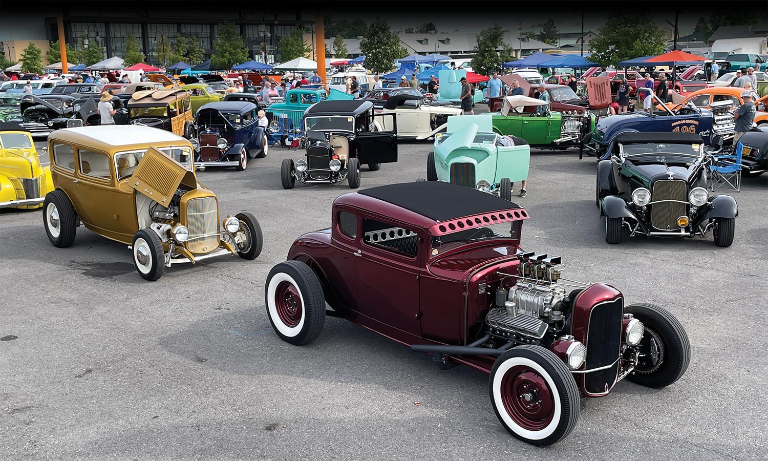 Various Model A hotrods at Syracuse Nationals meet
