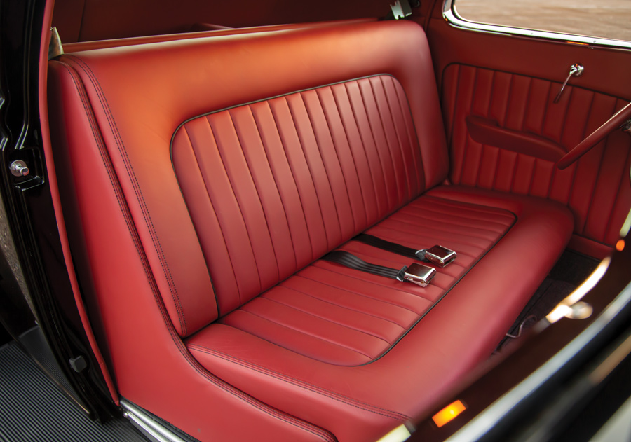 red leather interior in a '36 Ford Coupe