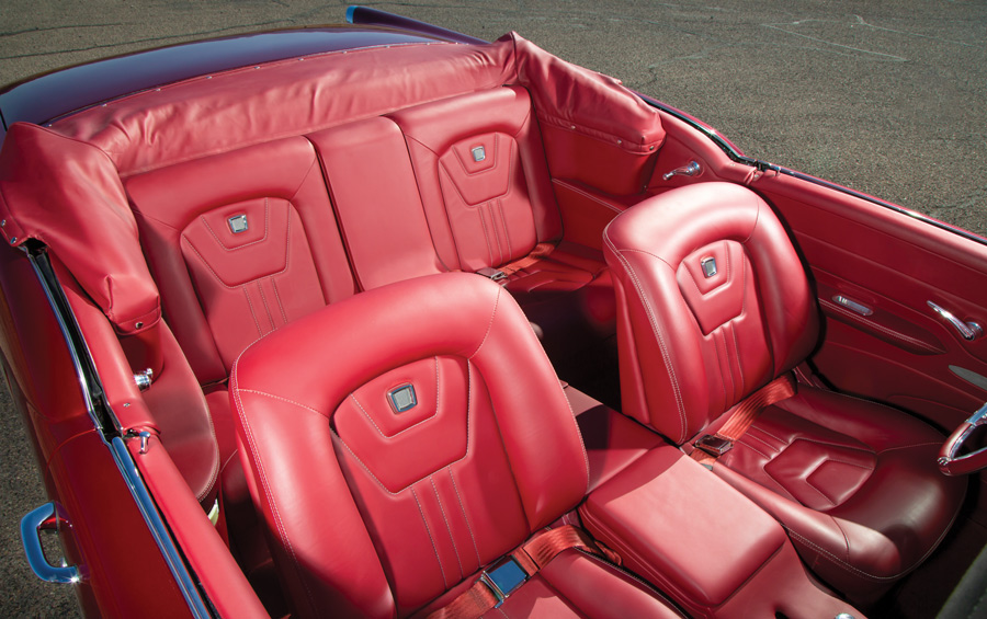 red leather interior in a '56 Buick