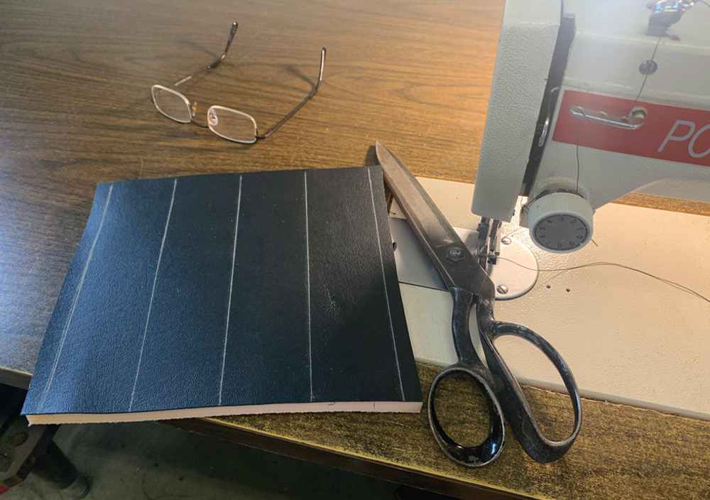 Mocking up pleat lines on panel material