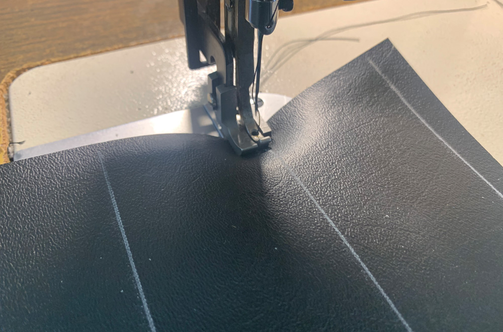 Stitching foam to vinyl