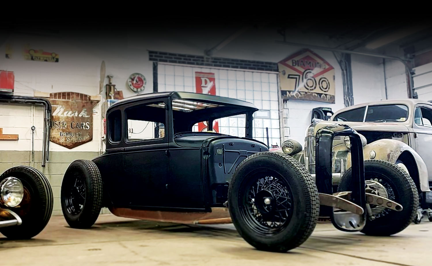 the Model A coupe body as it arrived at Craftworks Fabrication