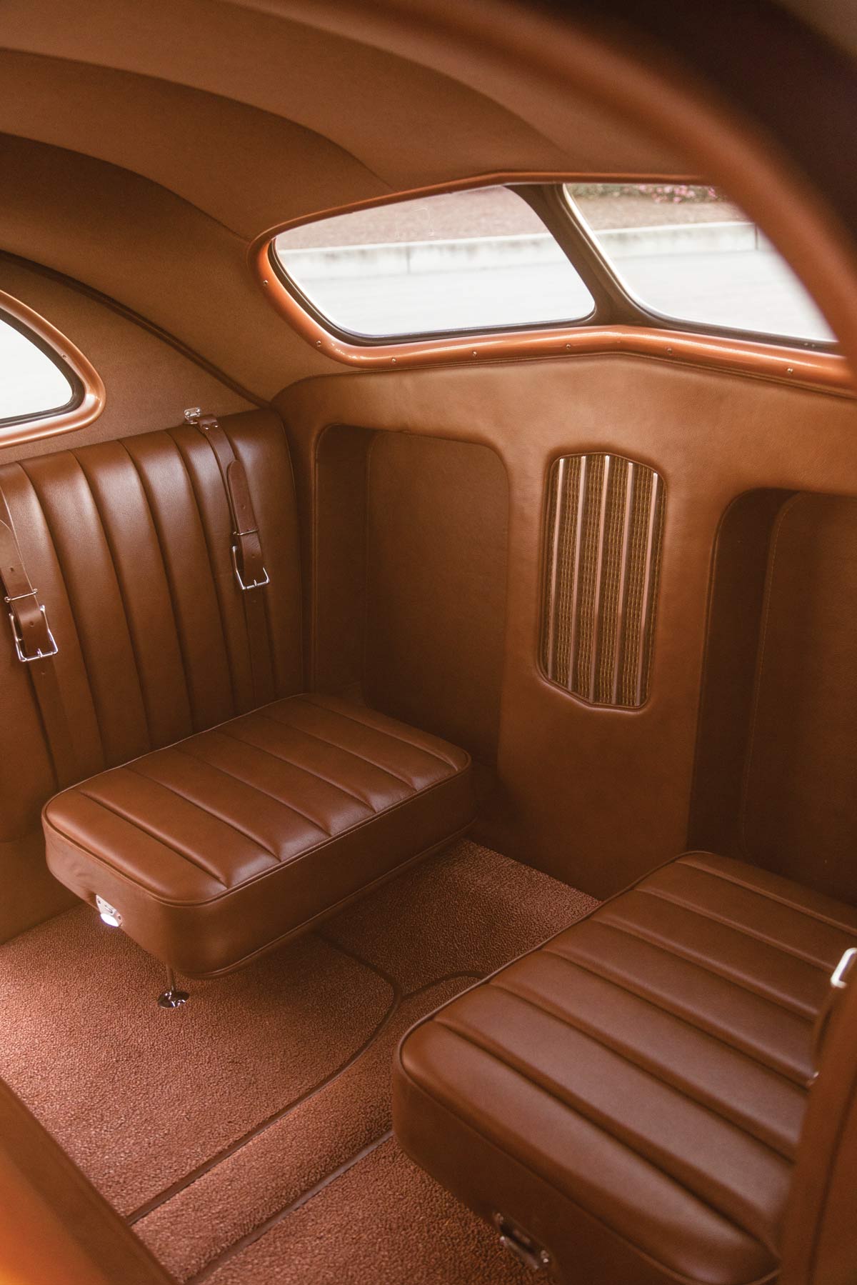 ’37 LaSalle Opera coupe's leather seats