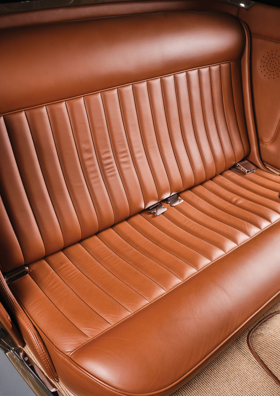 brown leather interior in a '32 Ford