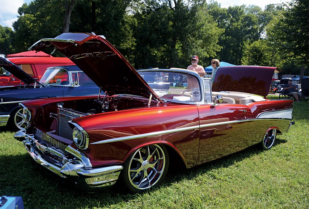 Metallic burnt bronze '57 Bel-Air convertible