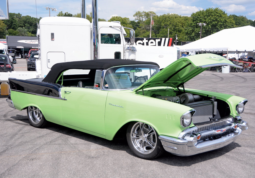 Lime green and black '57 150 convertible