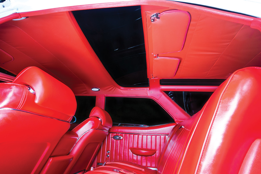 red roof inside of a '72 Oldsmobile Vista Cruiser