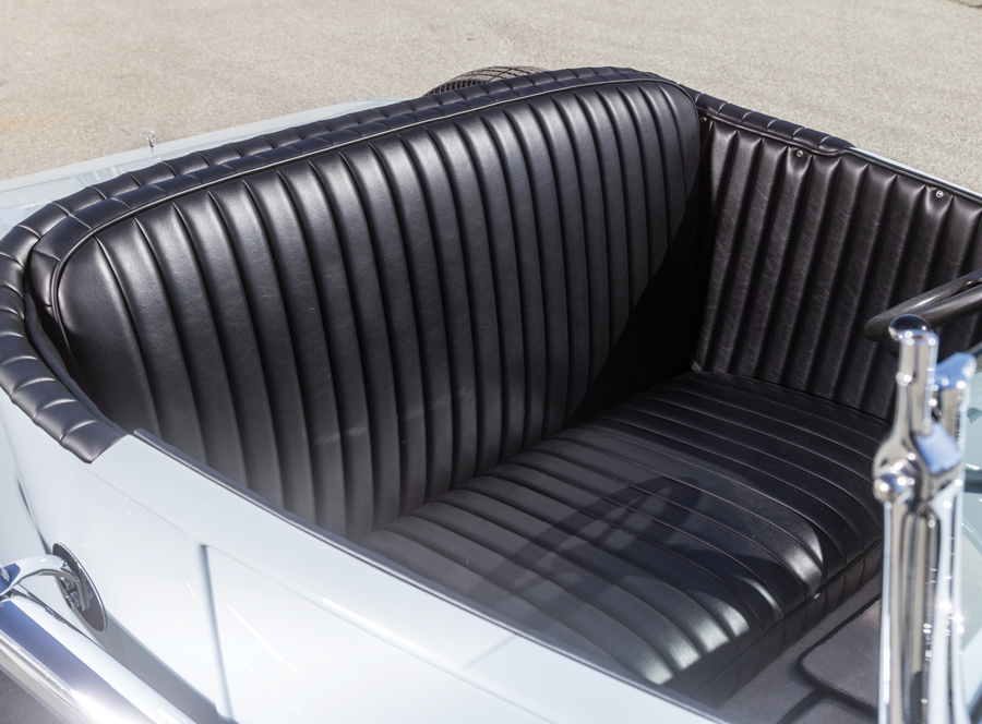 black leather interior in a '27 Ford