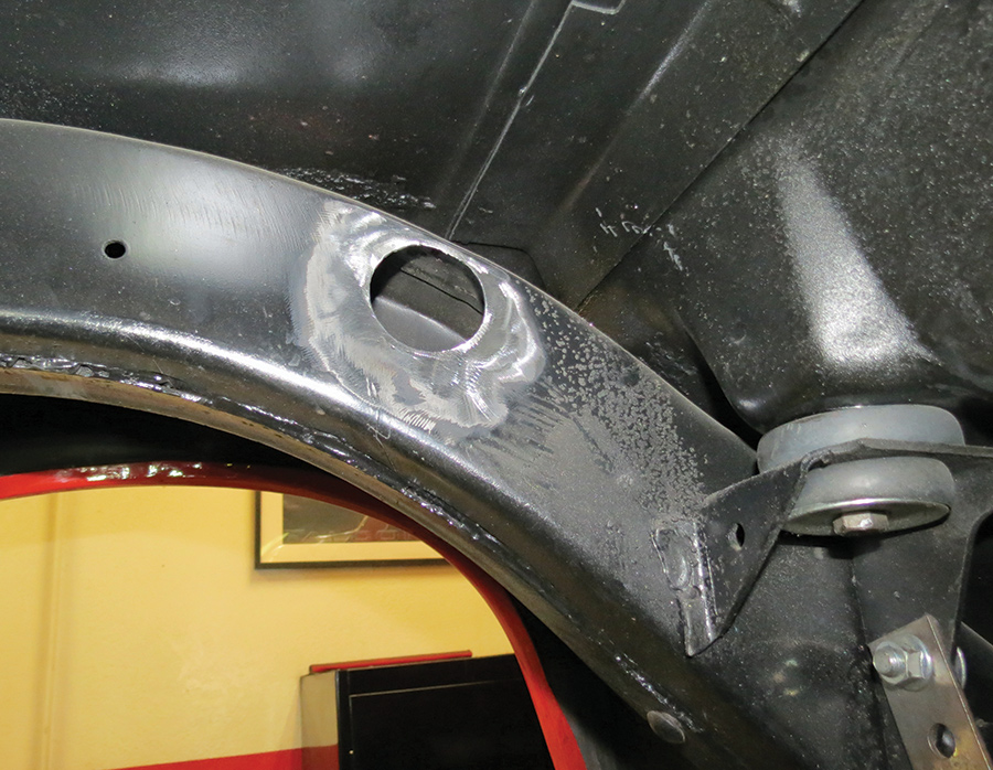 A picture of a rear suspension