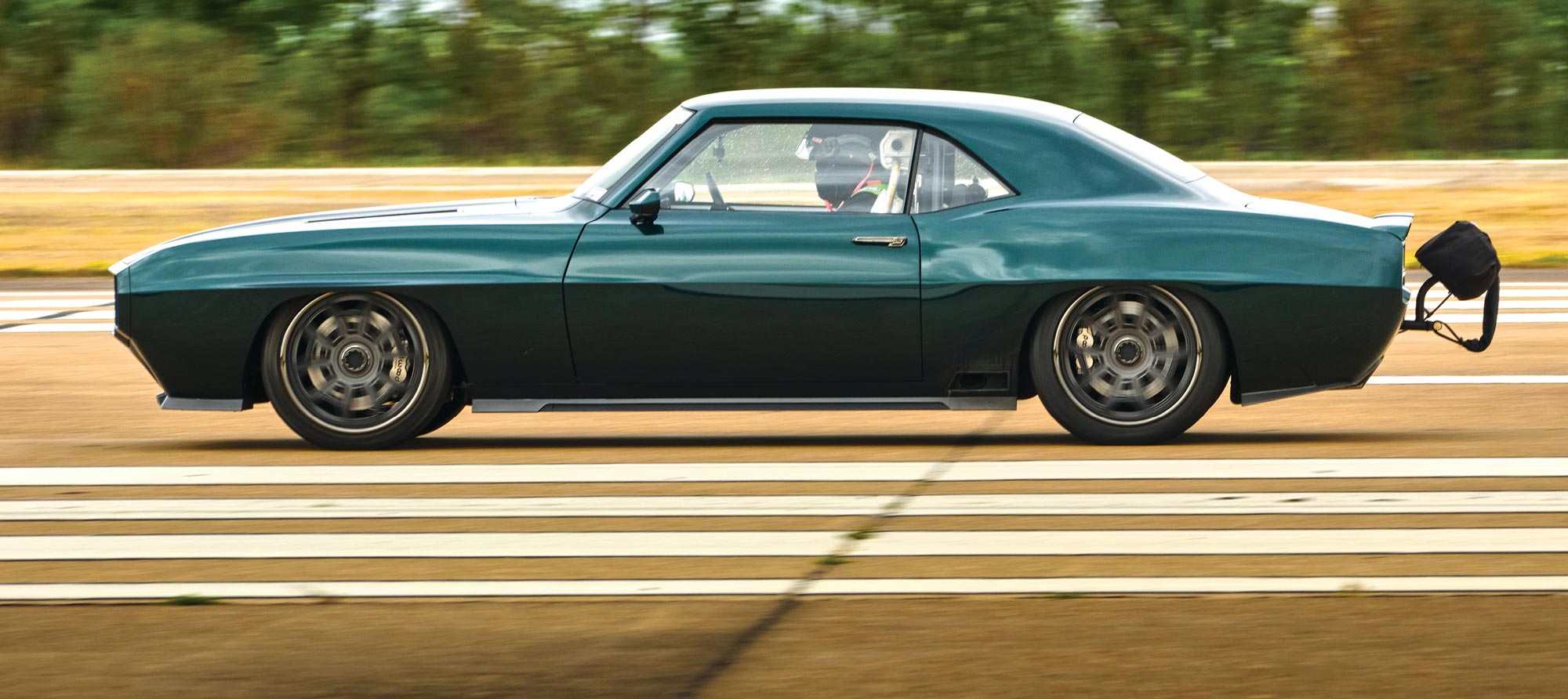 Side view of Firebird on strip