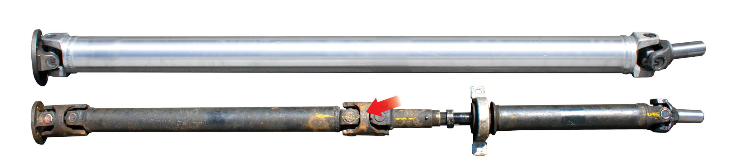 A comparison of a single and two-piece driveshaft