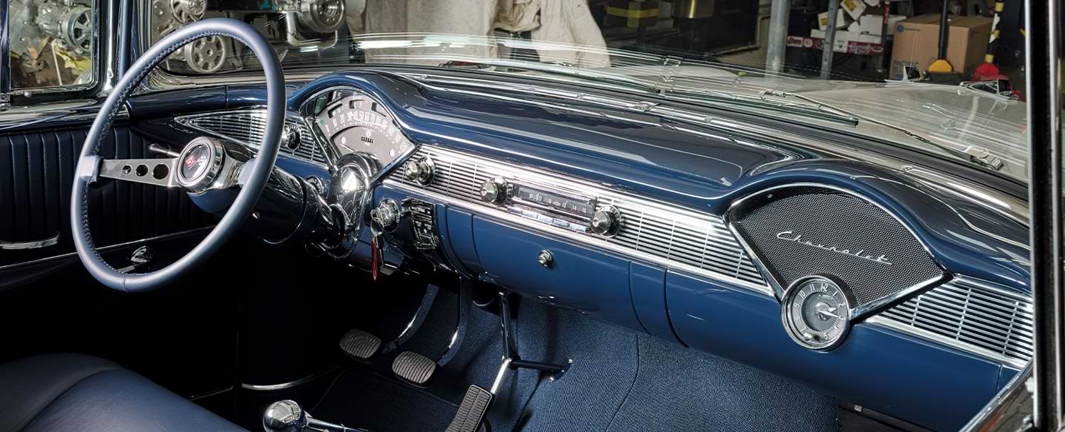 the '56 Chevy 210's dashboard