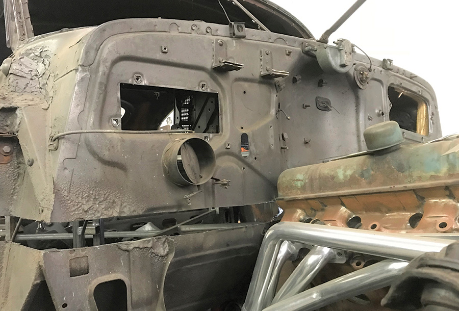 Fire wall tapers of the car