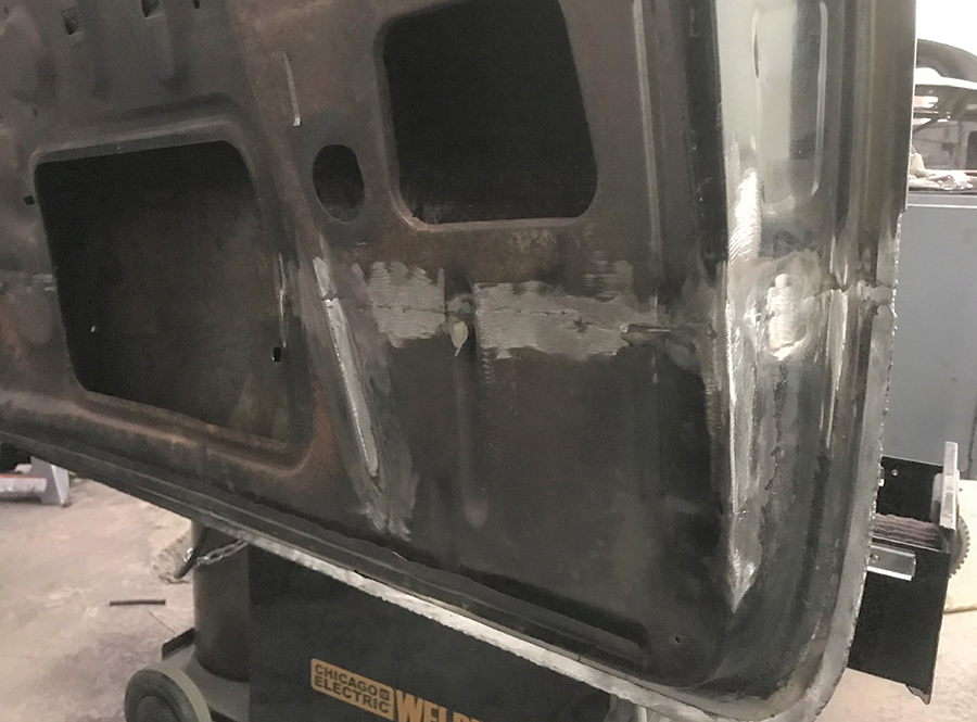 Welds on the door