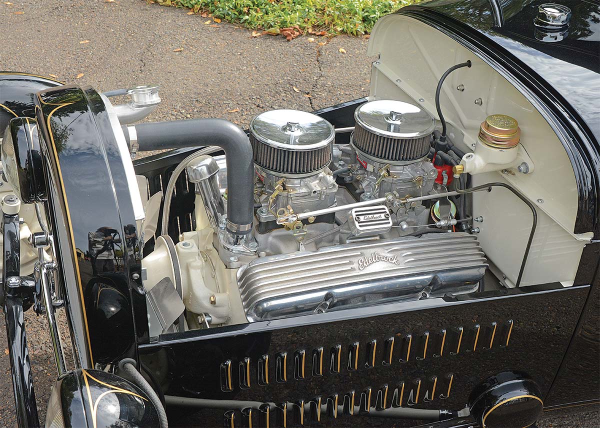 Exposed engine with dual carbs