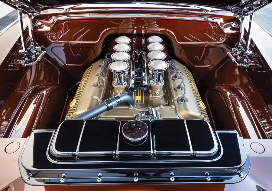 under the hood of a '56 Ford
