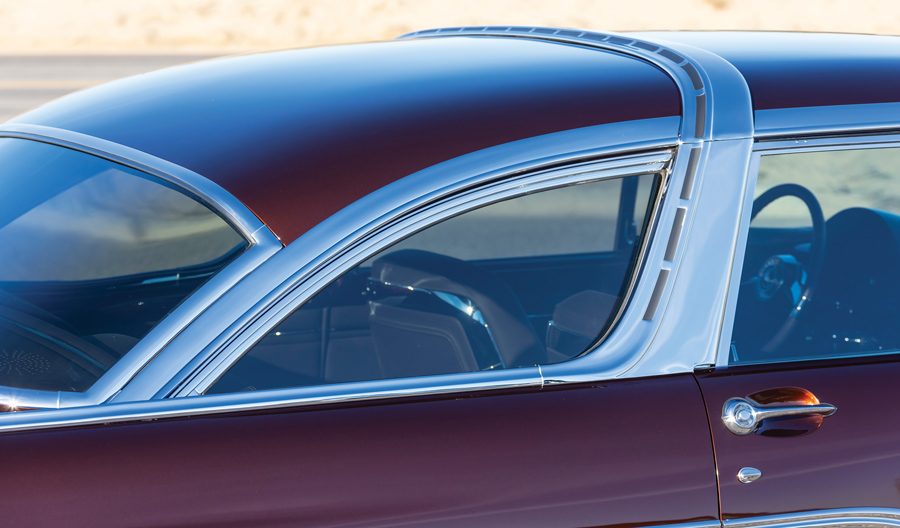 close up of windows on a '56 Ford