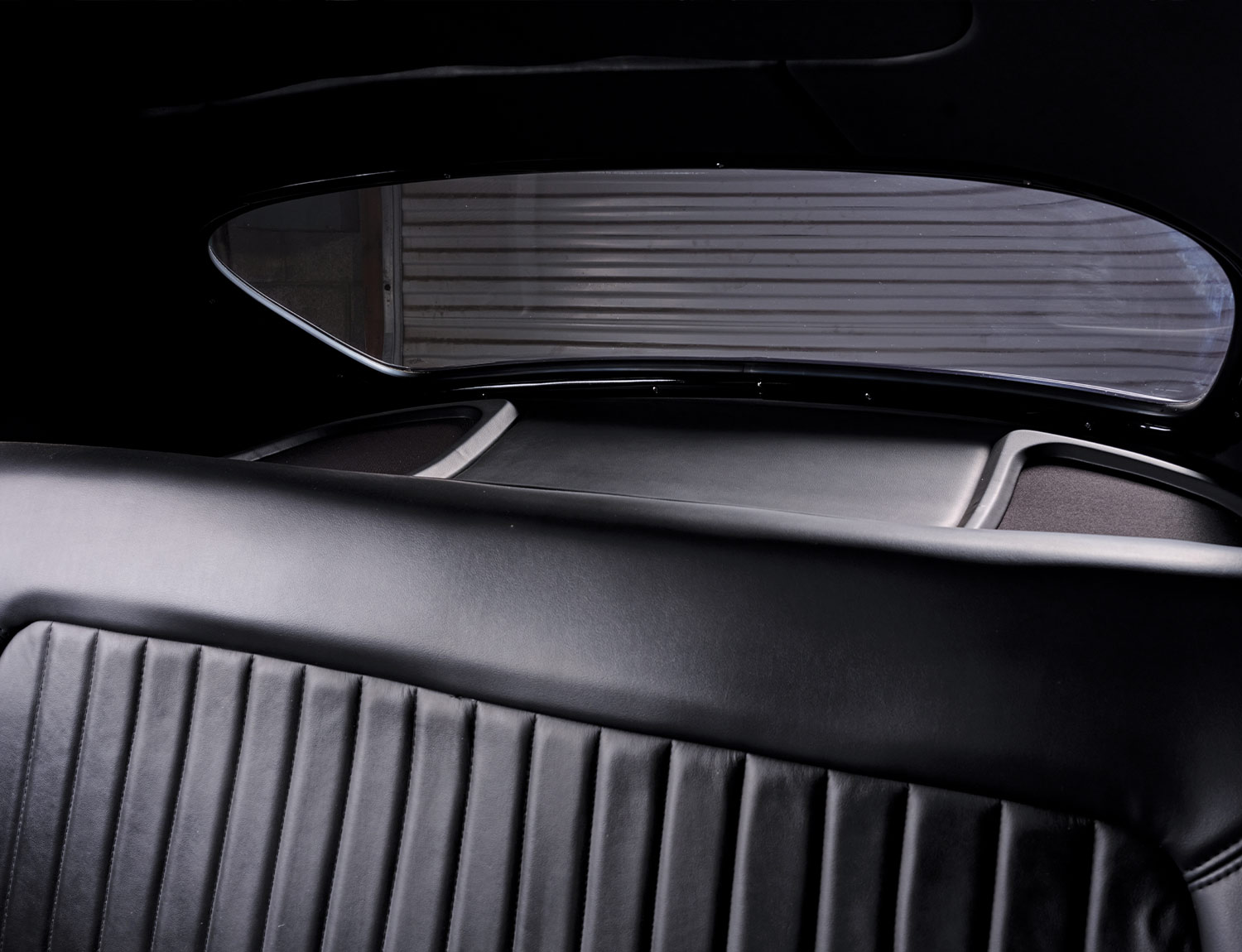 the ’49 Chevy Fleetline's rear seating and rear windshield